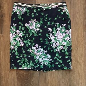 Talbots Black Floral Skirt